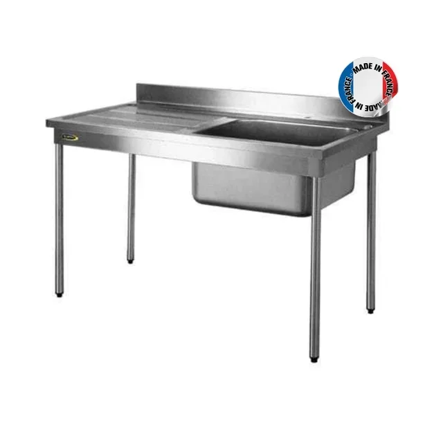 Spültisch 1 Becken mit Abtropffläche Links Serie 600 Breite 120 cm