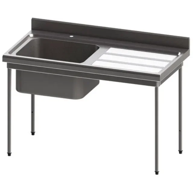 Tanque de Cozinha 1 Cuba com Escorredor Direito - Profundidade 70 cm - Comprimento 120 cm