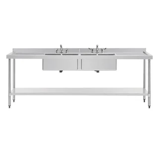 Professioneller Edelstahl-Einweichtank - Länge 2400 mm x Tiefe 600 mm