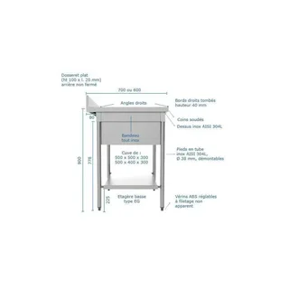 Lava-Louças com Tampa do Tanque 700 mm - Série 700