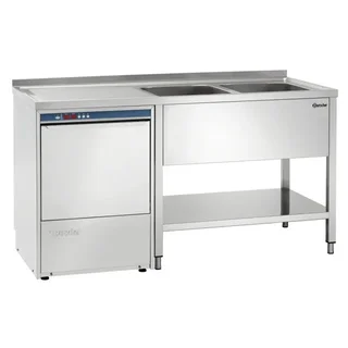 Plonge Laverie 700 - Double Bac avec Égouttoir Gauche