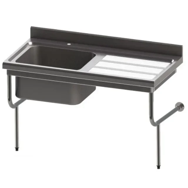 Semi-versenktes Spülbecken 1 Becken mit rechtem Abtropfgitter - Tiefe 70 cm - Länge 140 cm