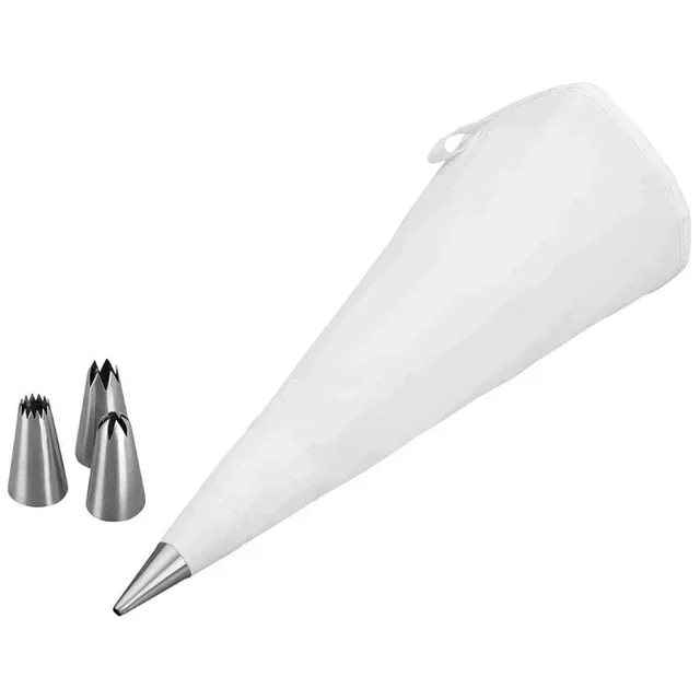 Poche à Douille Silicone avec 4 Embouts Inoxydables - 30 cm