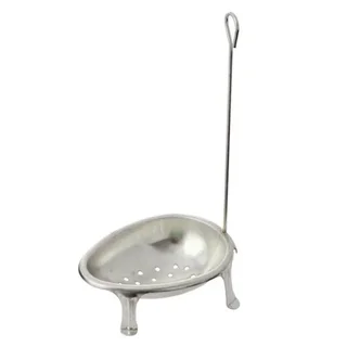 Traditional White Iron Egg Poacher