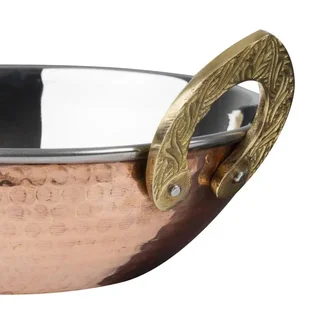 Kadai de Cobre Macizo 660ml - Asas de Acero Inoxidable Ergonómicas