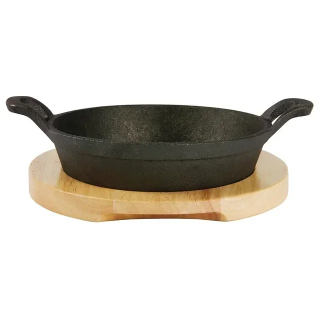 Round Cast Iron Pan with Handles - 18 cm Diameter