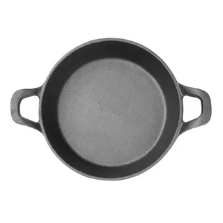 Round Cast Iron Pan with Handles - 18 cm Diameter