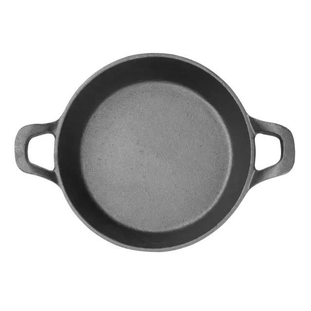 Round Cast Iron Pan with Handles - 18 cm Diameter