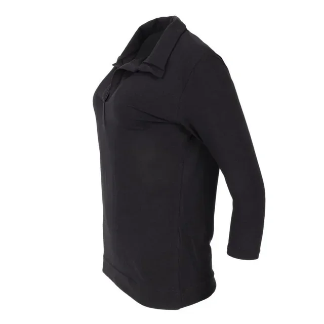 Women's Black V-Neck Polo Shirt Size S - Short Sleeves