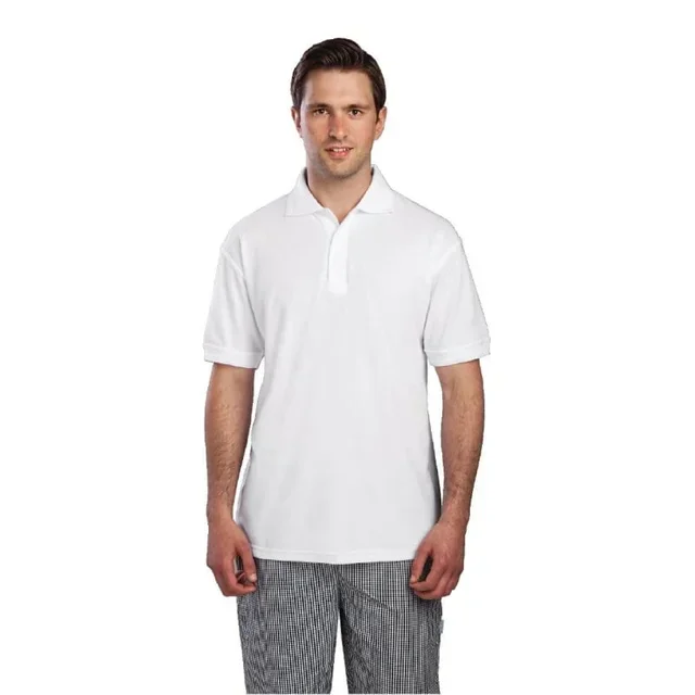 Unisex White Polo Shirt - Extra Large XL