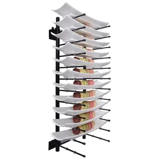 Wall-Mounted Plate Rack 12 Pieces Capacity
