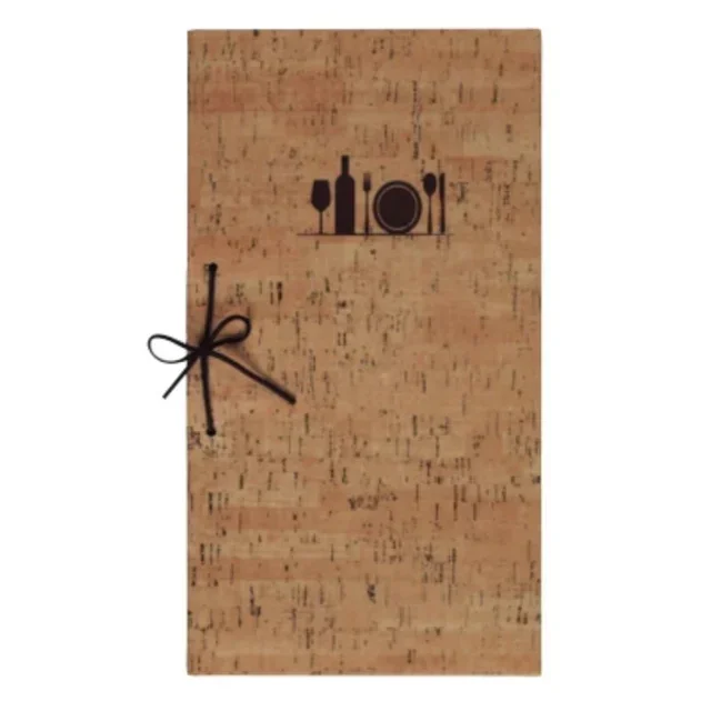 Menu Cover Hélène Faux Leather Black - A5 Size (195 x 320 mm)