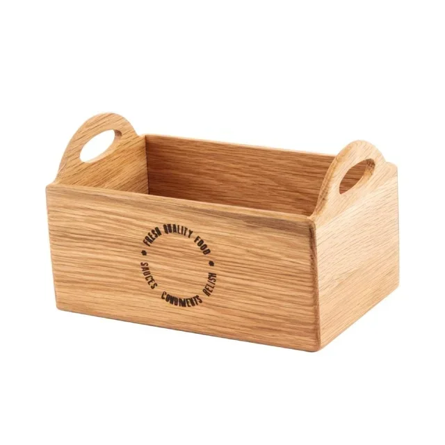 Engraved Oak Wood Condiment Holder - 230 x 145 mm