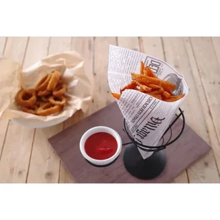 French Fry Cone Holder with Sauce Compartment