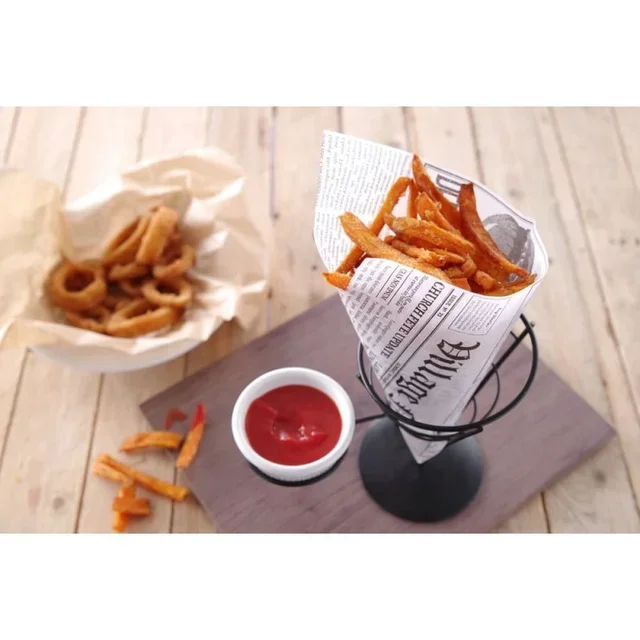 French Fry Cone Holder with Sauce Compartment