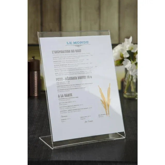 A4 Acrylic Transparent Angled Menu Holder