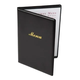 Porte-Menu A5 Noir en PVC Souple