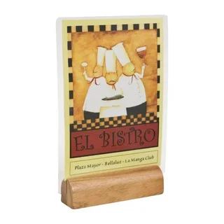 Quadratischer Menükartenhalter aus Akazienholz 35x35 mm