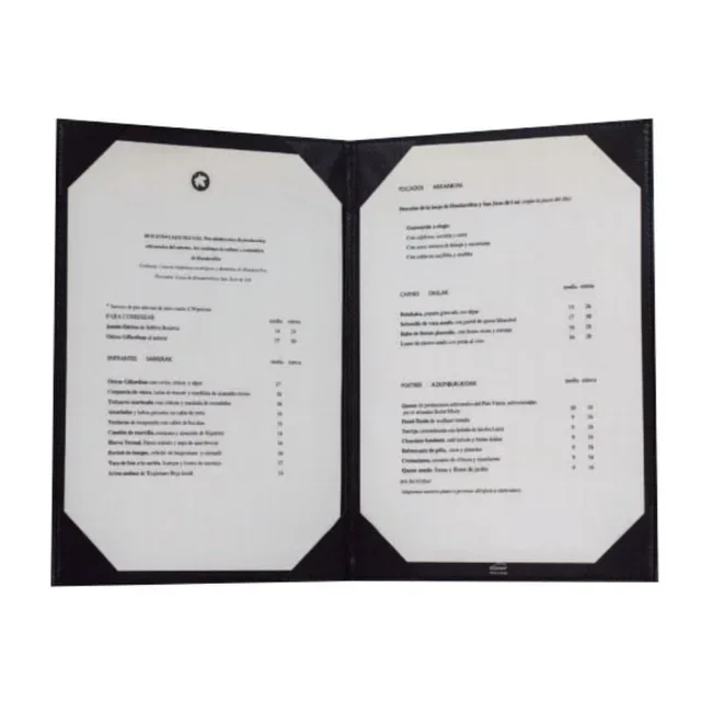 Menu Holder Marie Faux Leather A4 Format