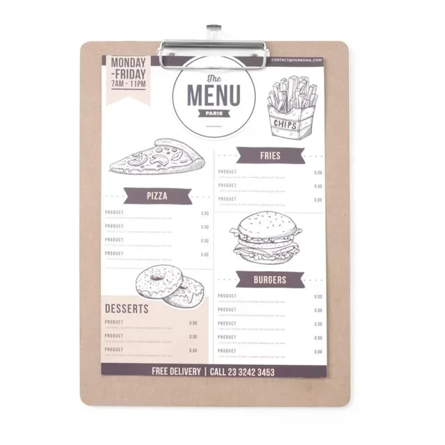 Porte-Menu en Plastique Rigide