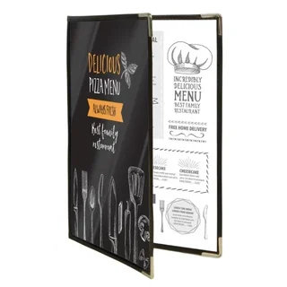 A4 Double Transparent Crystal Menu Cover - Pack of 3