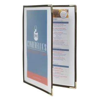 A4 Double Transparent Crystal Menu Cover - Pack of 3