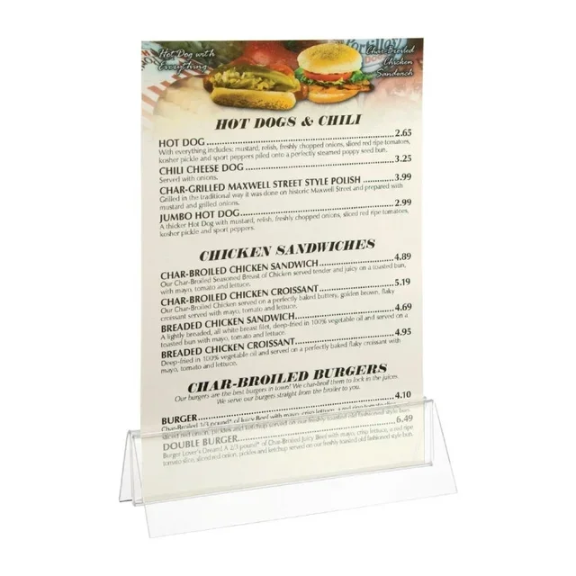 Transparent A5 Acrylic Menu Holder