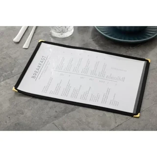 Porte-Menu US Format A4 Double Face Noir
