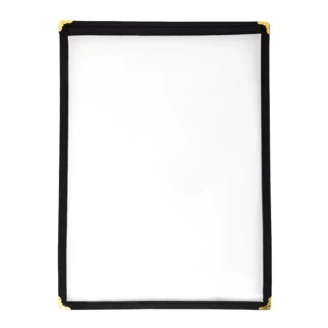 A4 Double-Sided Menu Cover American Style Black