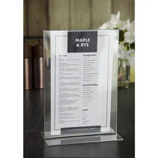 A5 Vertical Acrylic Menu Holder Clear