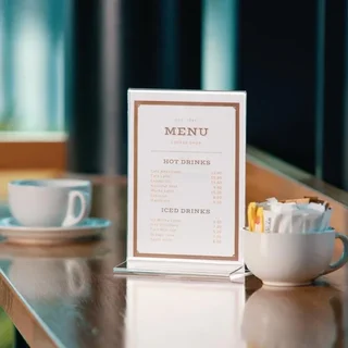 A5 Vertical Acrylic Menu Holder Clear
