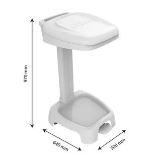 Porte-Sac Poubelle 120L avec Couvercle Blanc