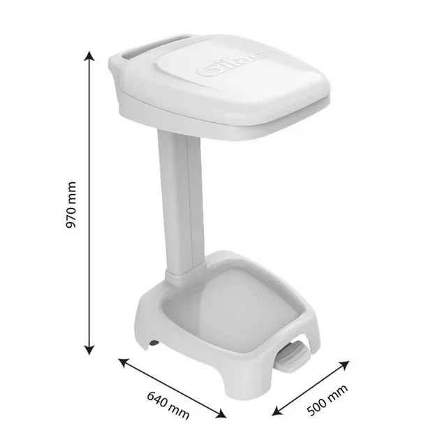 Porte-Sac Poubelle 120L avec Couvercle Blanc