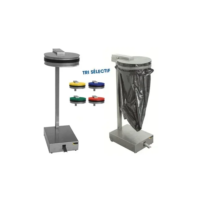 Soporte para Bolsas de Basura con Tapa Gris Capacidad 50-100L