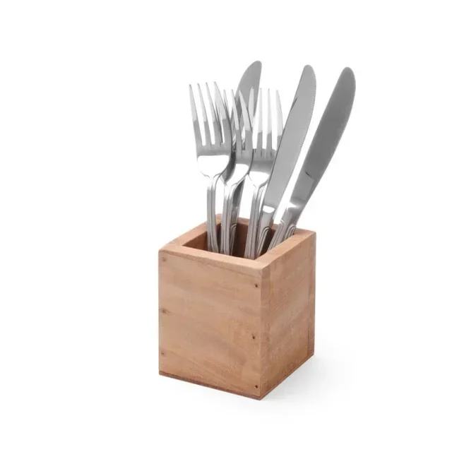 Natural Wood Cutlery Holder
