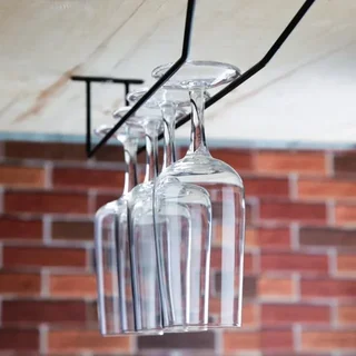 Schwarzer Stiel-Glasständer 40,6 cm