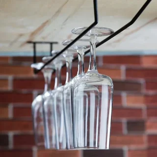 Hanging Glass Rack Black 61 cm