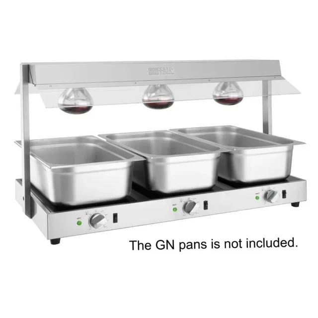 Ponte Termico 3 Vasche Gastronorm GN 1/1 - Struttura in Acciaio Inox