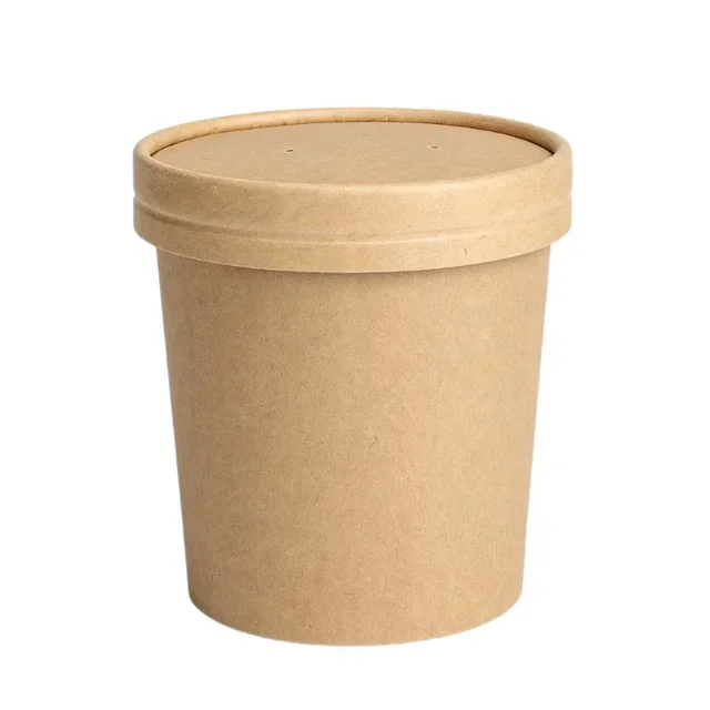 Pack of 300 Kraft Soup Pots 480ml - Disposable Eco-Friendly Containers