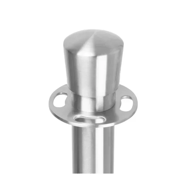 Set mit 2 Absperrständern mit Bodenplatte - Gebürsteter Edelstahl