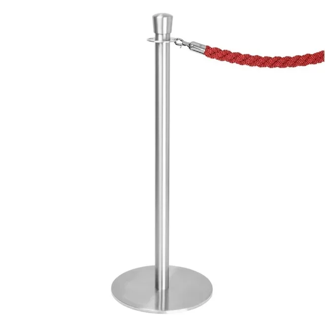 Lote de 2 Postes de Guía con Base Plana - Acero Inoxidable Cepillado