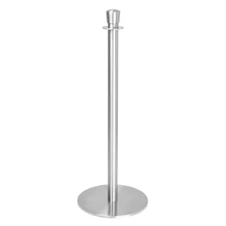 Lote de 2 Postes de Guía con Base Plana - Acero Inoxidable Cepillado