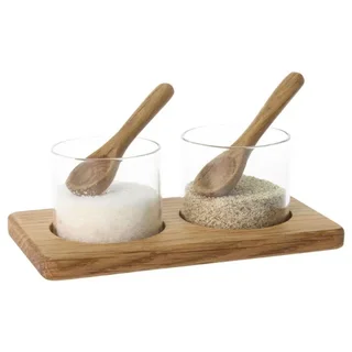 Salt and Pepper Spice Set with Pots and Spoons