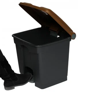 Compostador de Cocina 30 Litros Antracita Marrón - Clasificación de Residuos Orgánicos