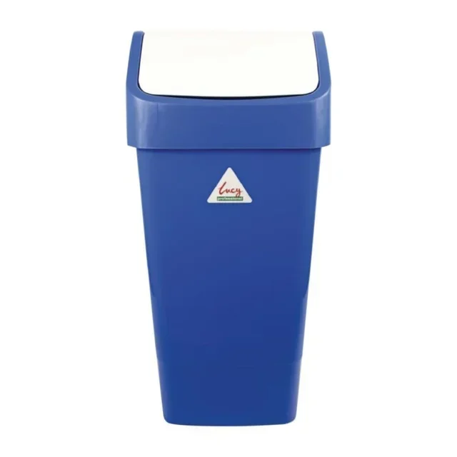 Poubelle à Couvercle Basculant 50 Litres - Polypropylène Bleu