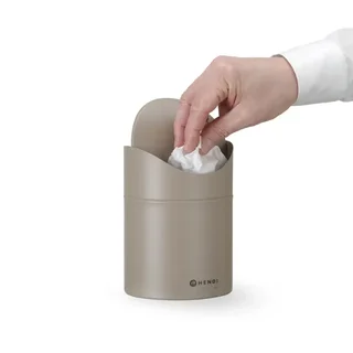 Poubelle à Couvercle Basculant pour Table - Beige