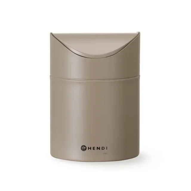 Pattumiera con Coperchio Basculante per Tavolo - Colore Beige