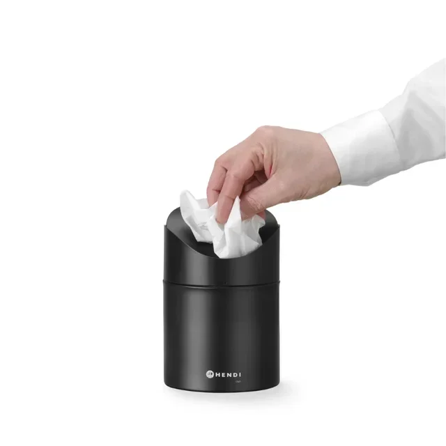 Büro-Mülleimer mit Schwingdeckel - Schwarz