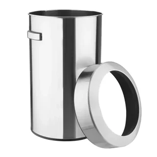 Brushed Metal Trash Can 70L with Open Lid
