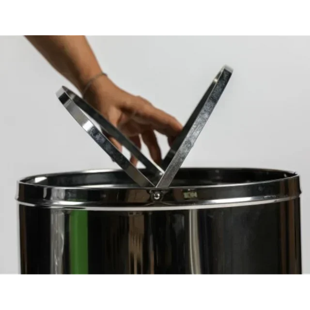 Mülleimer mit Druckdeckel 40L - Schwarz